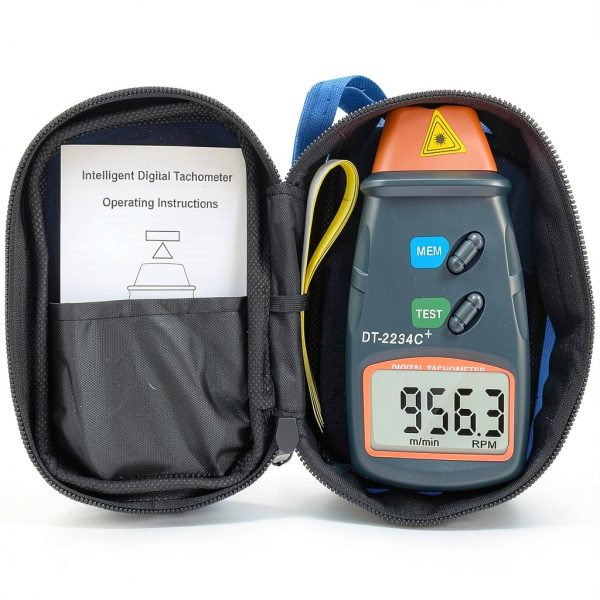 Soonkoda Industrial Tachometer Handheld RPM Meter with LCD Display-5