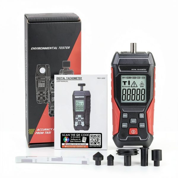 JuviPerpric 2‑in‑1 Digital Tachometer Contact & Non‑Contact 0‑99,999-7
